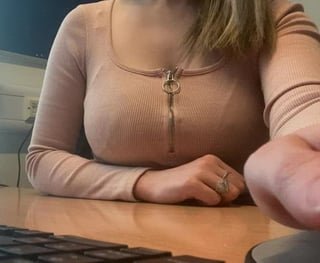 I almost got caught with my titties out at work